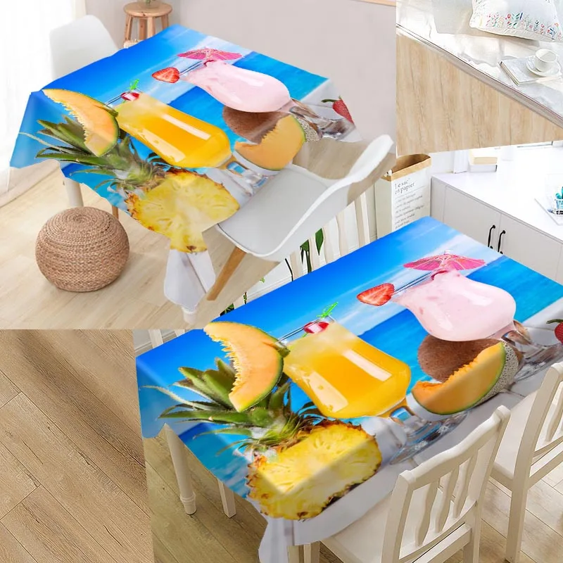

Best Beach Custom Table Cloth Rectangular Oxford Print Waterproof Oilproof Square Table Cover Wedding Tablecloth P~