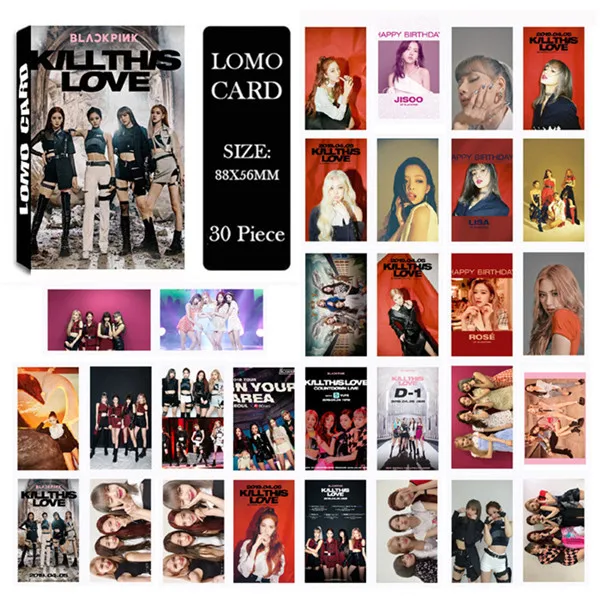 KPOP BLACKPINK TWICE NCT EXO GOT7 SEVENTEEN GFRIEND MONSTA X MAMAMOO SNSD IZONE GIDLE альбом ЛОМО маленькие карты фото Фотокарта - Цвет: BLACKPINK 04