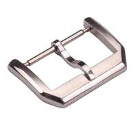 18mm 20mm solid stainless steel watch buckle silver brushed polished watchbands strap clasp
