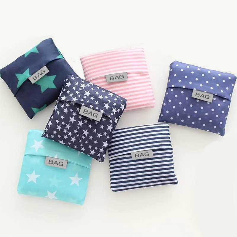 

Fashion Portable Women Shopping Bag Creative Printing Polyester Cloth Folding Ladies Bag Kitchen Storage Bags Home Accessories