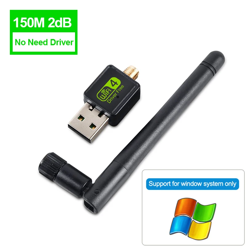 Мини сетевой карты Беспроводной USB Wi-Fi 150 Мбит 2dBi Wifi адаптер для планшетных Wi Fi Телевизионные антенны 802.11 г/B /N компьютерной сети сетевой карты - Цвет: 150M 2dB NO Need CD
