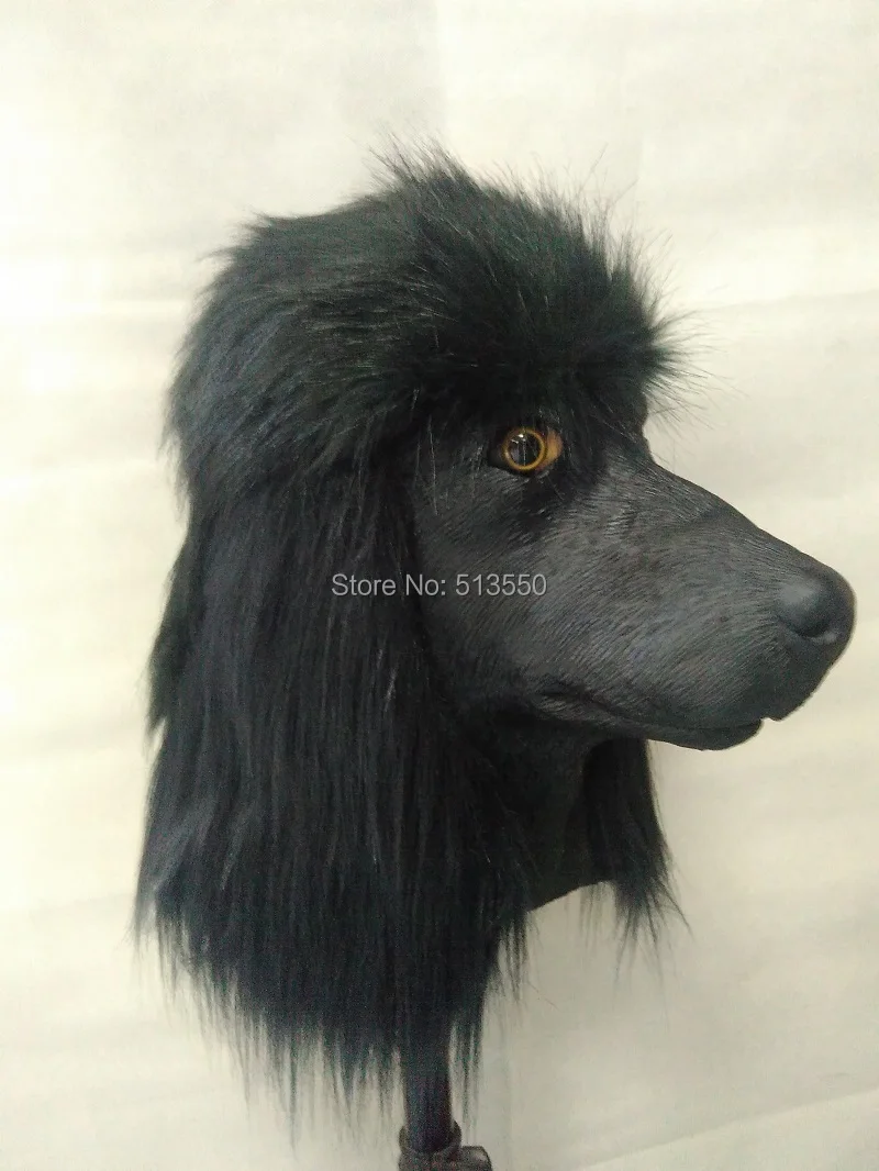 

Luxury Quality Novelty Rubber Latex Black Poodle Dog Mask for Adult Halloween Maquerade Carnival