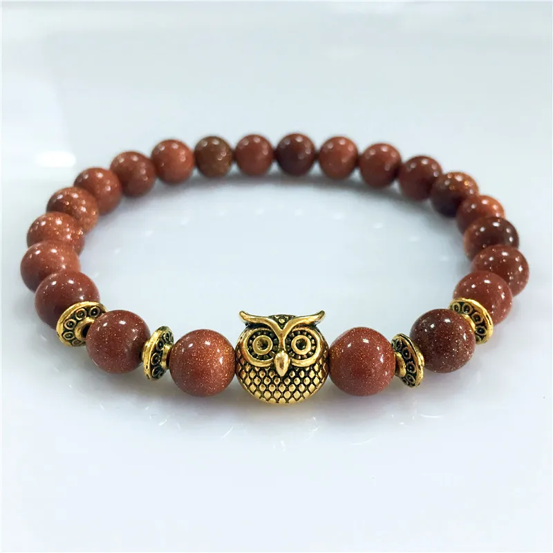 Креативные браслеты из натурального камня и бусин золотые Модные мужские