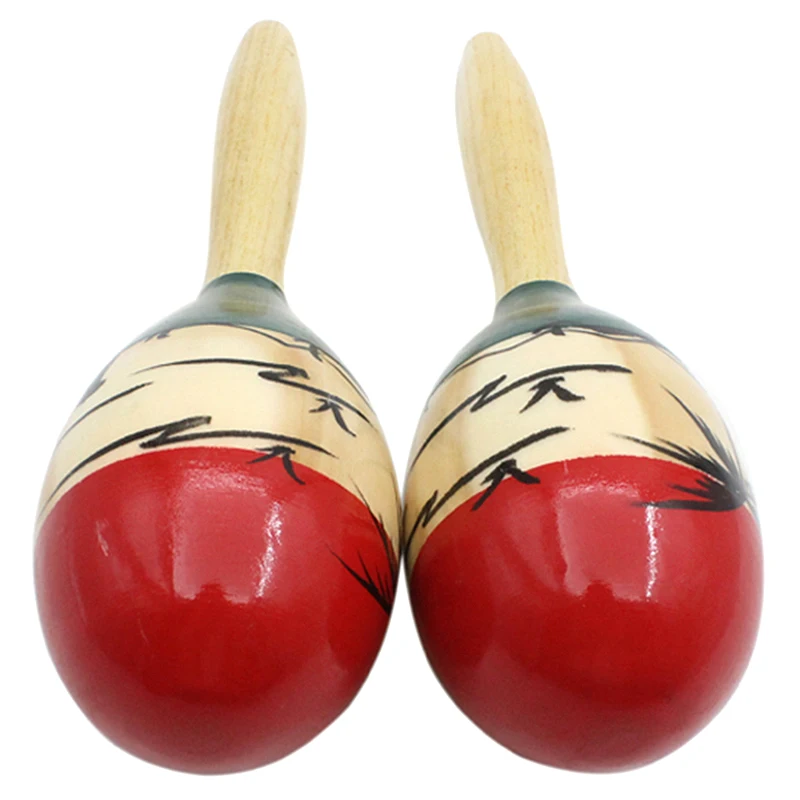 1 пара деревянных больших шариков Maracas Rumba погремушки песочный молоток