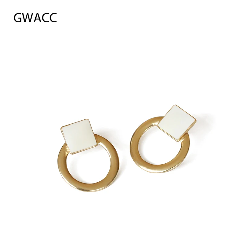 GWACC винтажные геометрические круглые серьги гвоздики для женщин Элегантные