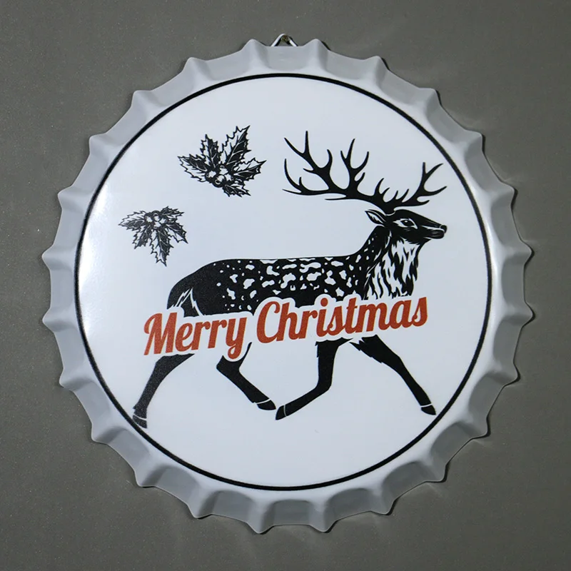 Пивная бутылка колпачок украшения аксессуары Merry Christmas винтажные металлические