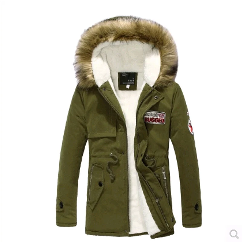Мужская длинная куртка с капюшоном Вельветовая большого размера 2019|winter jacket men