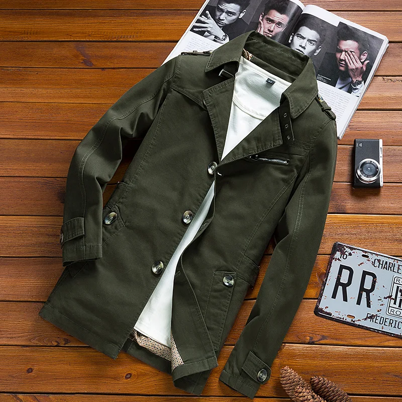 

Men Jacket Coat New Fashion Trench Coat New Spring Autumn Brand Casual Silm Fit Overcoat Jacket Male Jackets Chaquetas Hombre 06