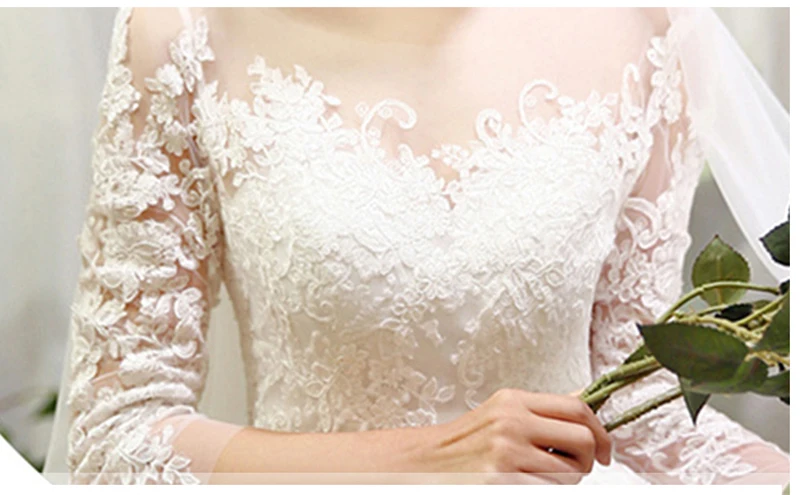 3/4 рукава Свадебные платья Длинные Линия Свадебные платья vestido de novia