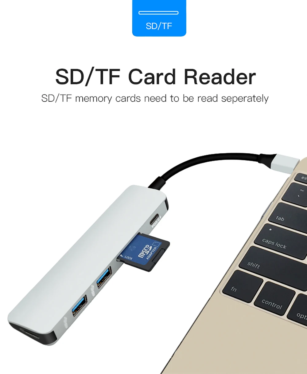 USB C концентратор USB-C к HDMI Micro SD/TF кардридер USB-C адаптер питания для MacBook samsung S9/S8 huawei P20 Pro type C USB 3,0 концентратор