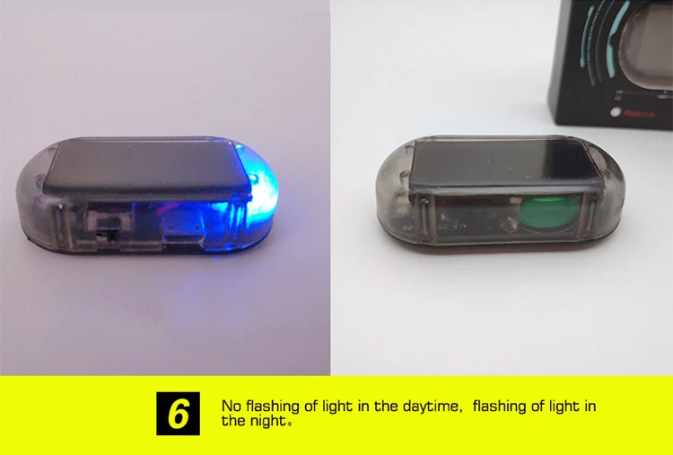 

1 Pc Universal Car Fake Solar Power Alarm Lamp Security System Warning Theft Flash Blinking Anti-Theft Caution LED Red and Blue