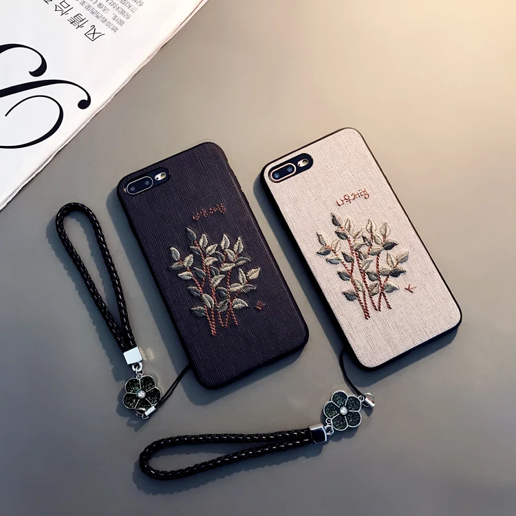 3D Handmade Embroidery Case For iPhone 6 6s 7 8 Plus PC+TPU Rose Flower Phone Cover iPhone8/iPhone7/iPhone6s Skin |