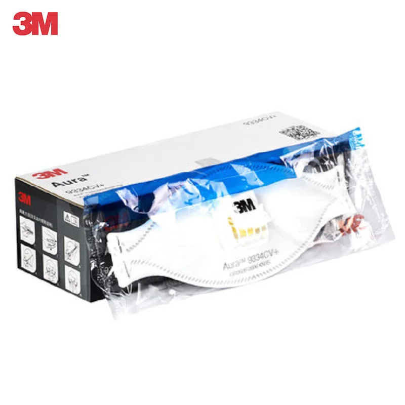 3M маска Aura 9334 KN95 Пыленепроницаемая противотуманная и Anti-PM2.5 для езды на велосипеде и путешествий Пылезащитная Маска 3 шт масок в коробке