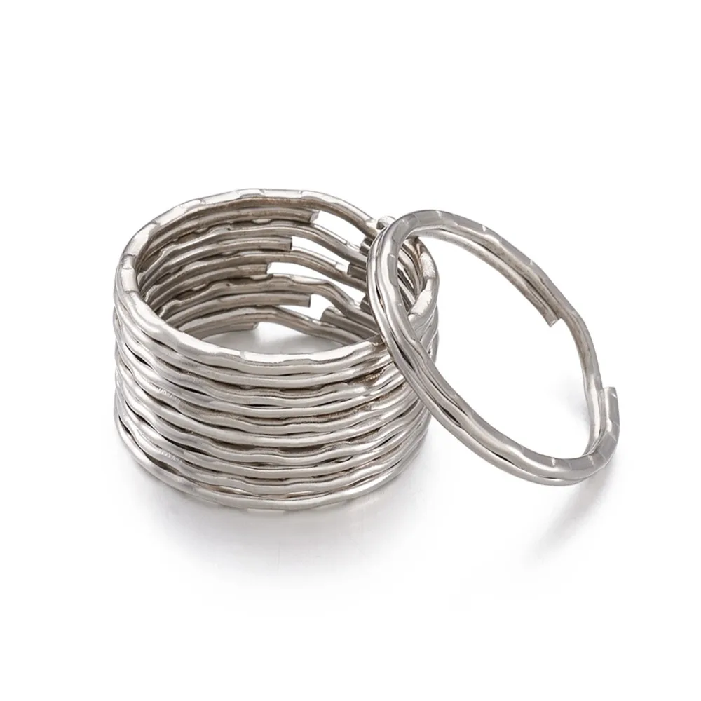 

200pcs Iron Key Clasp Findings Platinum Metal Jewelry Findings Ring, 25x1.5mm