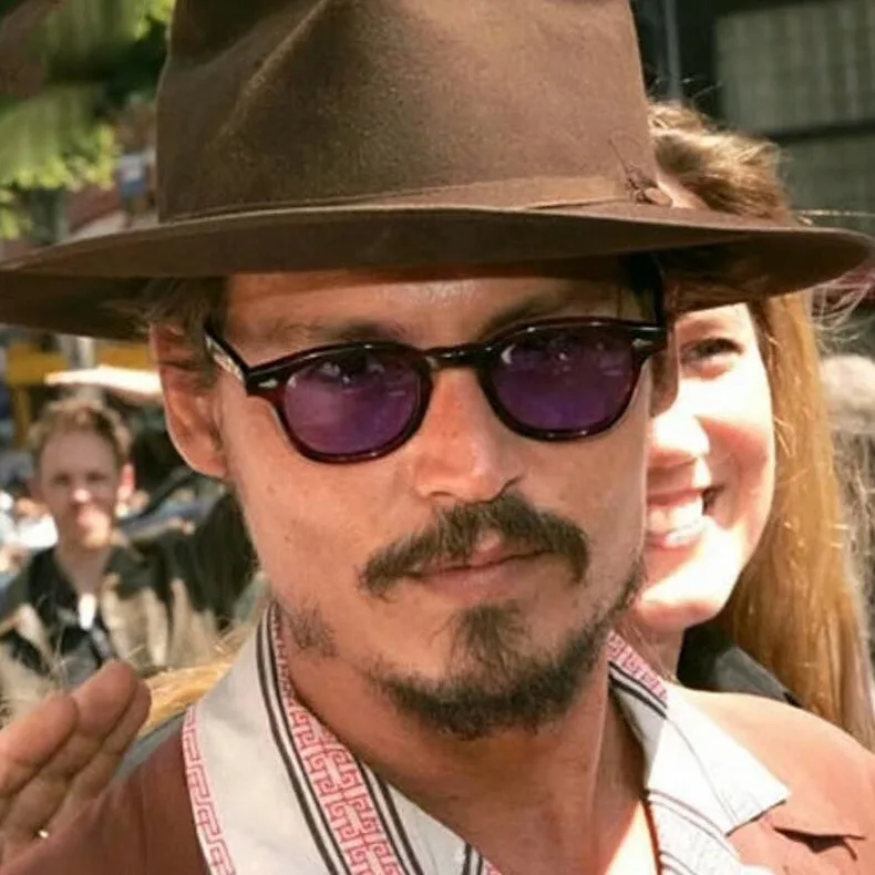 Модные круглые солнцезащитные очки в стиле Джонни Depp с прозрачными затемненными