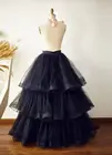Женская многослойная фатиновая юбка, черная бальная юбка с многослойной юбкой, плиссированная юбка-пачка для взрослых, 2019