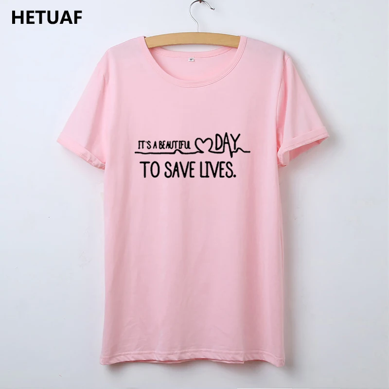 HETUAF 2018 Hipster женская хлопчатобумажная рубашка это прекрасный день чтобы сохранить
