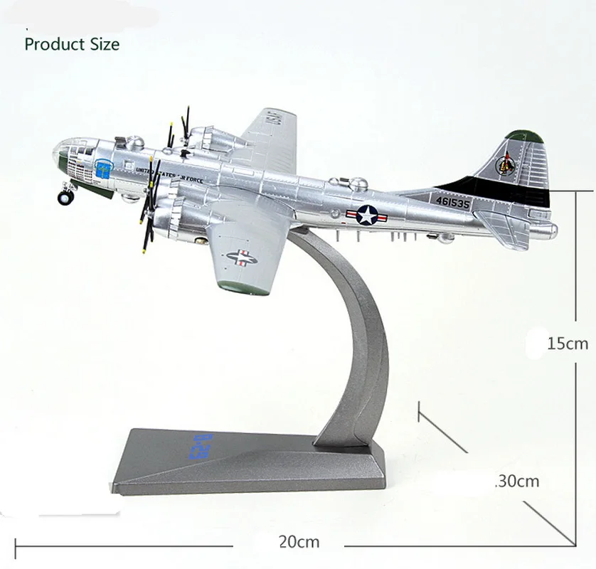 1:144 металл сплава модель игрушки самолет B-29Strategic бомбардировщик номера -