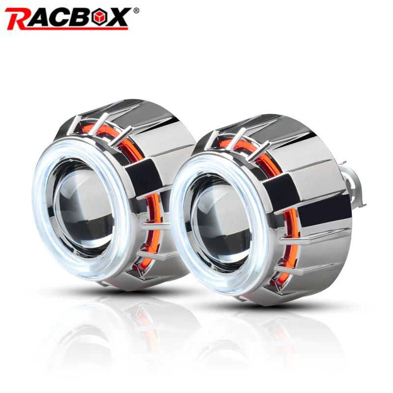 Пара 3 ''дюймовых HID линзы проектора bi xenon фары дальнего и ближнего света Двойные ангельские глазки H1 H4 H7 6000k 4300k 12000k 5000k 8000k