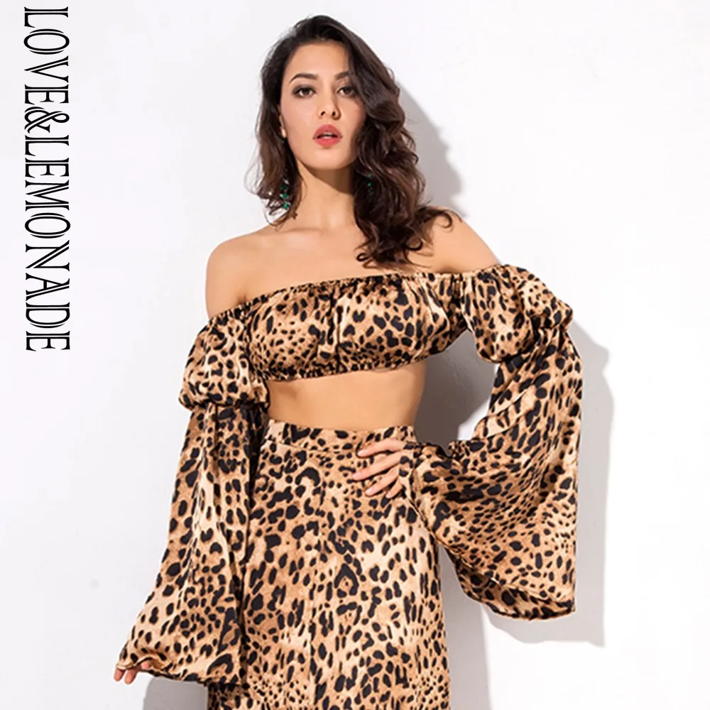 Короткий топ с леопардовым принтом Love &amp Lemonade LM1312T | Женская одежда
