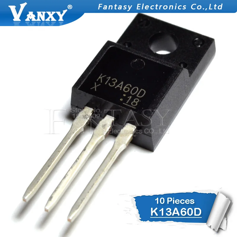 10 шт. TK13A60D TO-220F K13A60D TO220F TK13A60 TO-220 13A60 N-Channel | Электронные компоненты и принадлежности