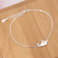 new korean style female temperament silver plated jewelry cute little whale fish exquisite fashion bracelets sb127