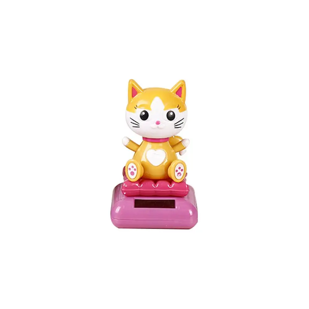 Yellow Cat Украшение автомобиля игрушка на солнечных батареях танцы животное кошка коала качели анимированные Танцующая игрушка Подарки Творческий дом мультфильм детская игрушка - Цвет: Yellow Cat