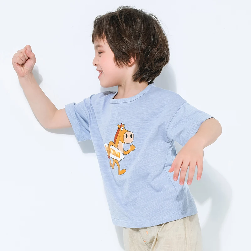Pioneer kids/Летняя футболка Топ с короткими рукавами для мальчиков, Детская футболка женские вязаный свитер с длинным рукавом и изображением мультфильмов, хлопковые футболки, одежда для детей BDT910103