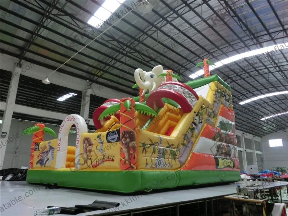 Надувная сухая горка в виде слона сафари джунглей парк надувная аренду|inflatable