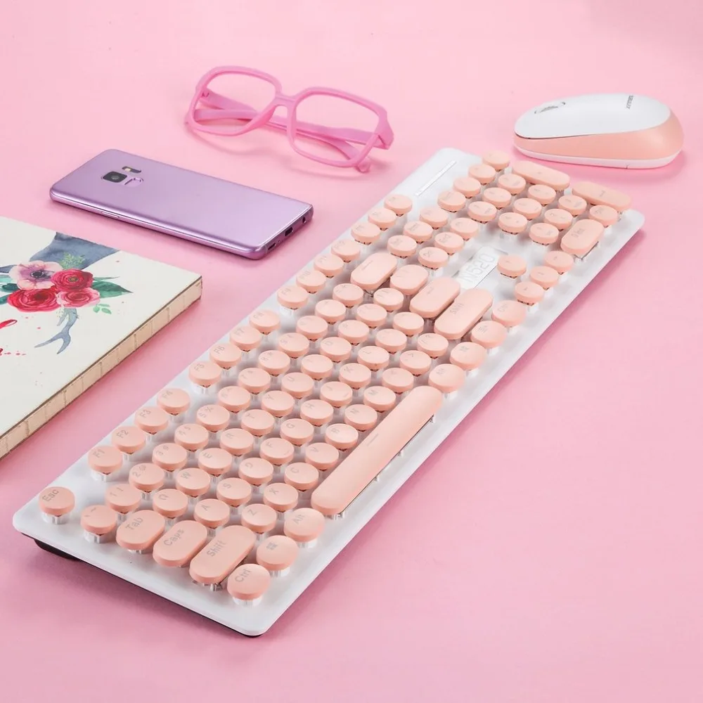 Новая Лига N520 Беспроводная панк механическая ручная клавиатура мышь набор игровая клавиатура и мышь