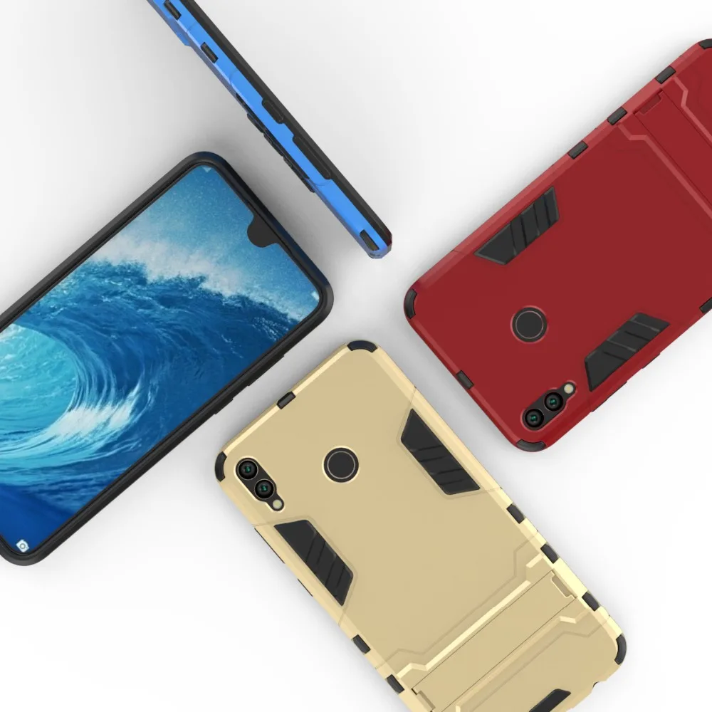 Сверхпрочный робот Hybrid ТПУ & PC армированный чехол с подставкой для huawei Honor 8X Max