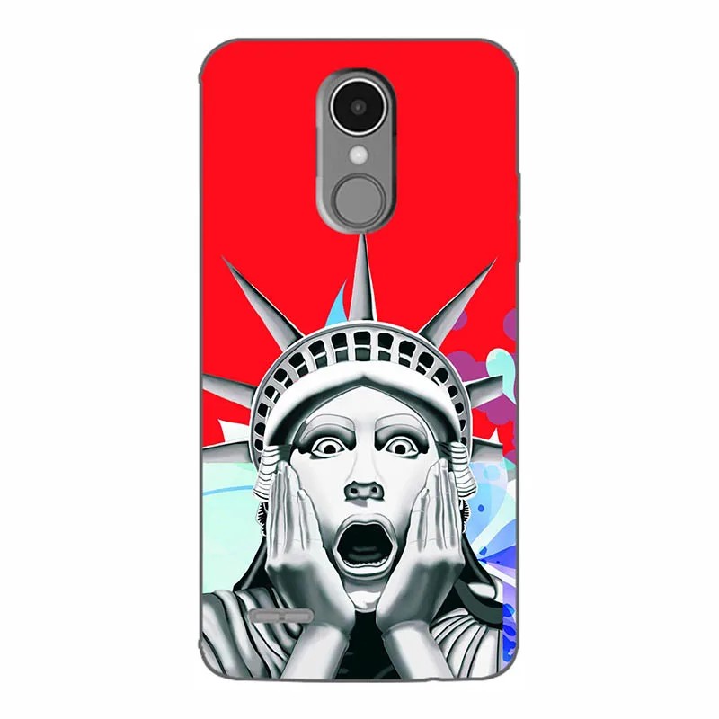 Модный чехол для LG K8 2017 L240 из мягкого ТПУ силикона с цветами мультяшный Кот задняя