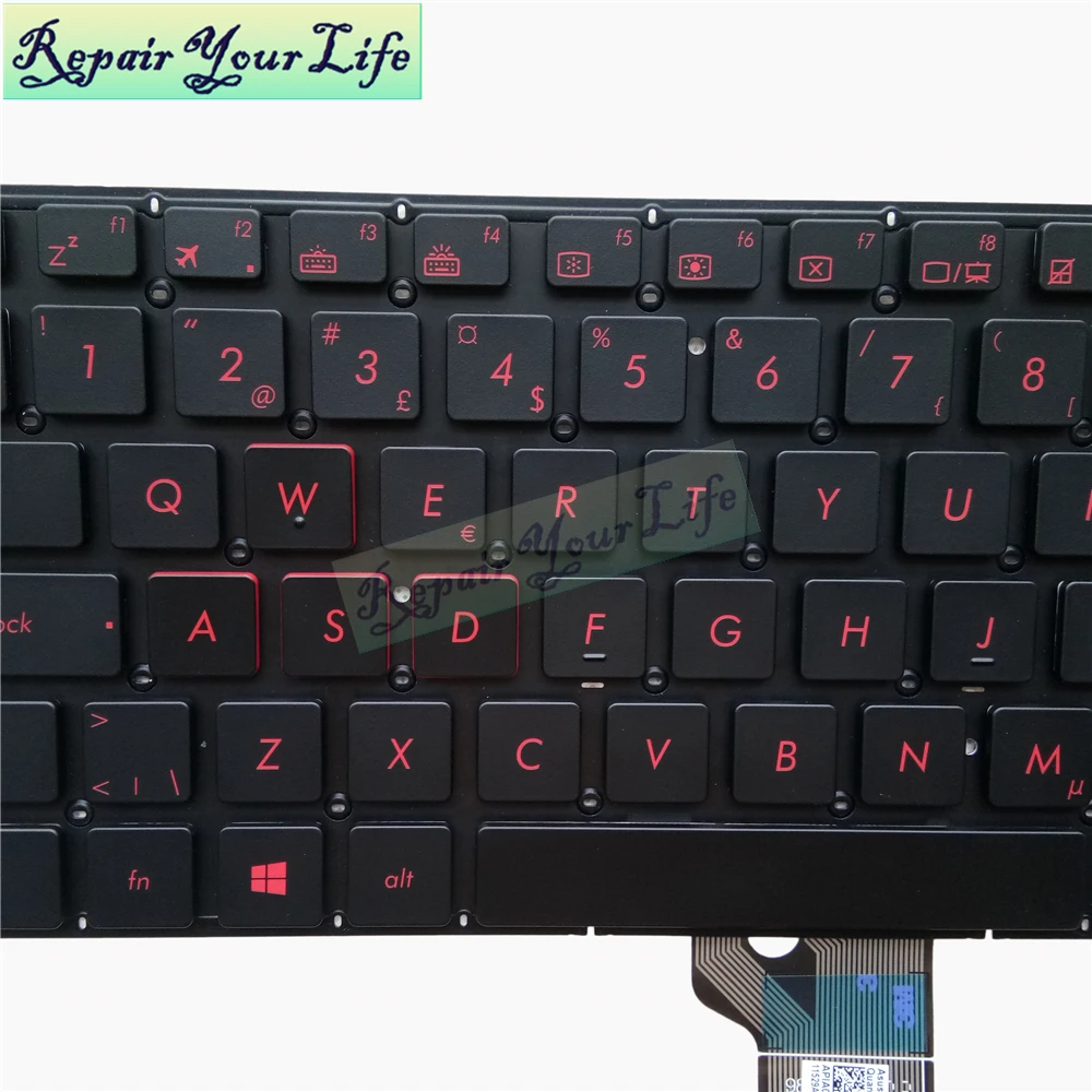 Клавиатура для ноутбука ASUS N501 G501 N501JW UX501JW ND NE Norway черный красный ключ верхний