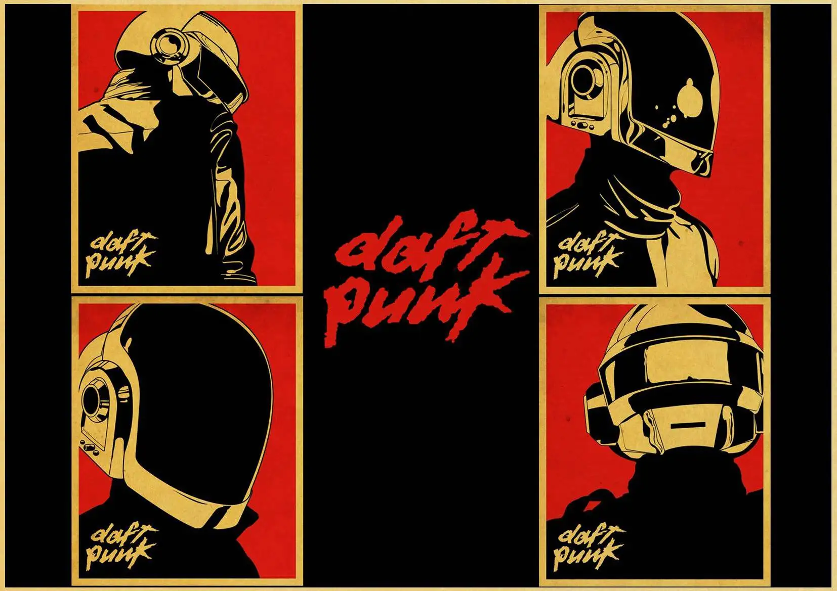 Daft панк-рок музыка постер музыкальной группы наклейки на стену винтажный плакатный принт высокого качества для бара и домашнего декора