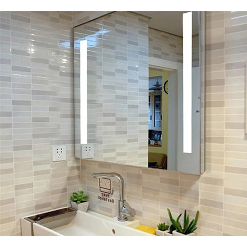Прямоугольное светодиодное зеркало для ванной комнаты с подсветкой и сенсорным