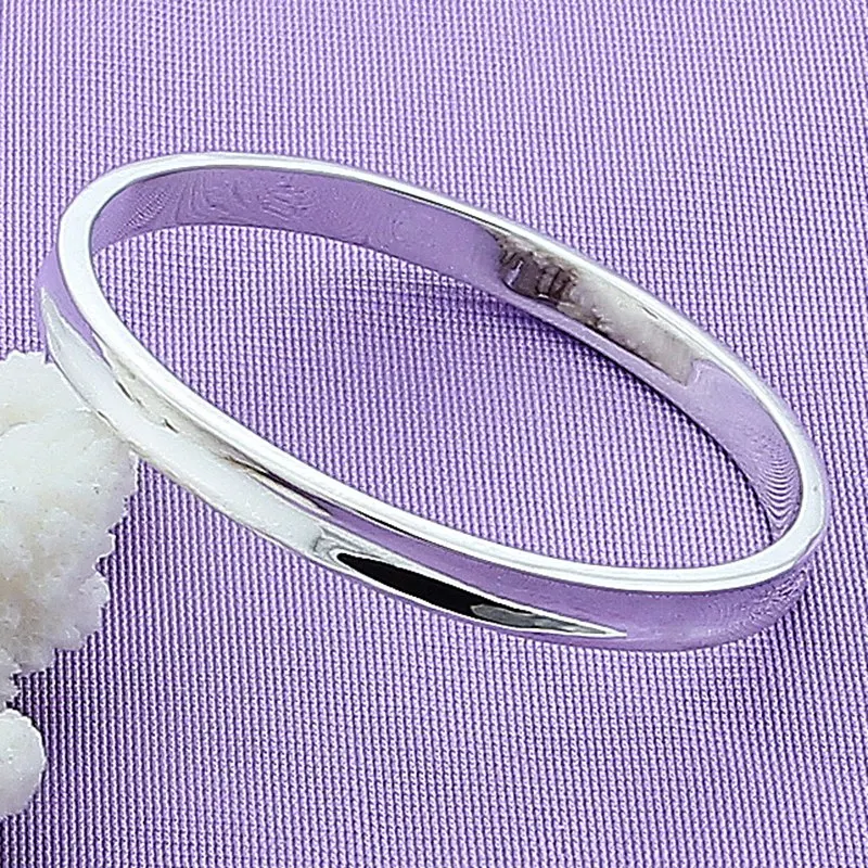 Женский гладкий браслет из серебра 925 пробы|925 silver bracelet bangle|silver bracelets banglesbangles fashion |