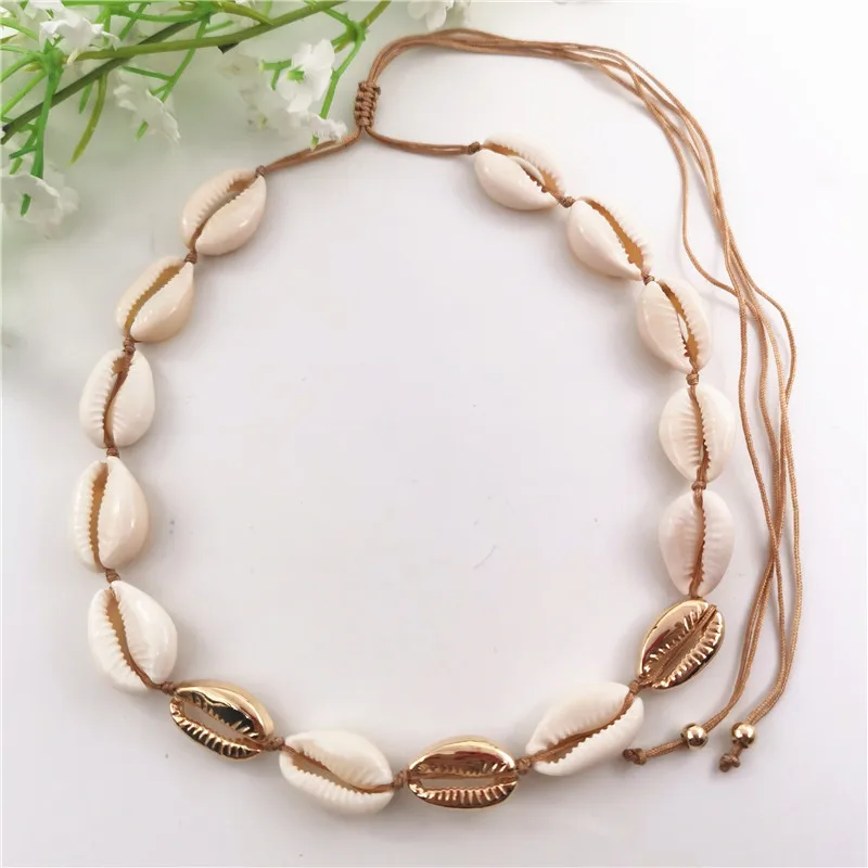 3fen necklace Модные Белые натуральный Каури оболочки колье Цепочки и ожерелья для Для женщин металлический корпус подвесной Цепочки и ожерелья массивные колье золотой Цвет ювелирные изделия - Окраска металла: 3fen necklace