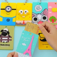 pvc card holder credit card bus card case hot sale cute cartoon panda duck monster design key holder ring bag accessories