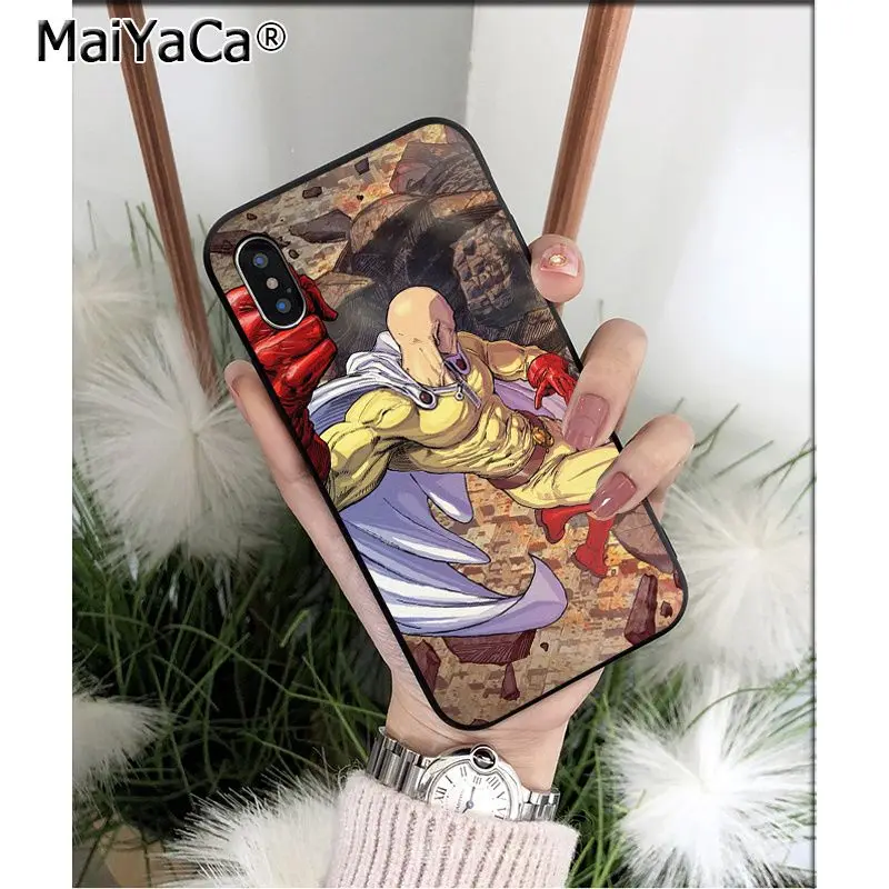 MaiYaCa ONE PUNCH MAN Saitama аниме Силиконовый ТПУ мягкий черный чехол для телефона для iPhone 6S 6plus 7plus 8 8Plus X Xs MAX 5 5S XR