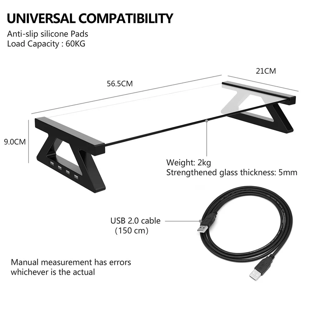 Besegad подставка для монитора из алюминиевого сплава столешница с 4 usb-портами Для