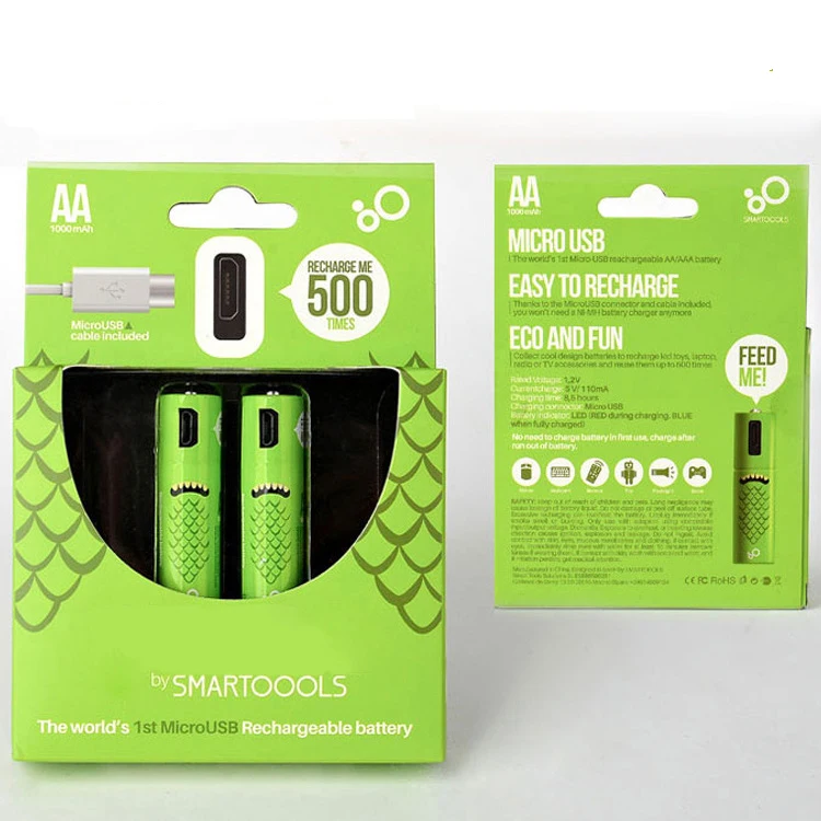 4 шт. Ni mh1000mAh Mirco USB AA Аккумуляторная батарея 2A 1 2 V игрушки дистанционное управление