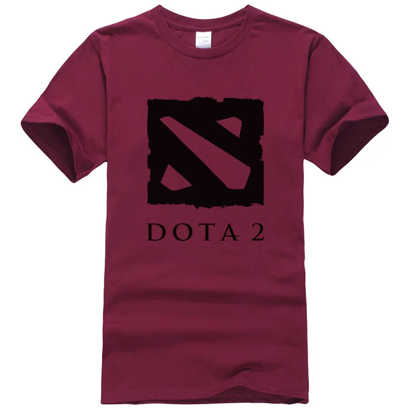 Defense of the Ancient, Мужская футболка, Dota 2, Мужская футболка для мультиплеерной игры, Мужская хлопковая футболка с круглым вырезом, футболки, S-2XL, T194 - Цвет: Dark red