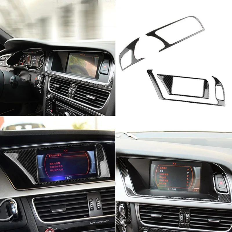 

4x100% карбоновая Центральная рамка для GPS-навигатора, отделка для Audi A5 2013-2016