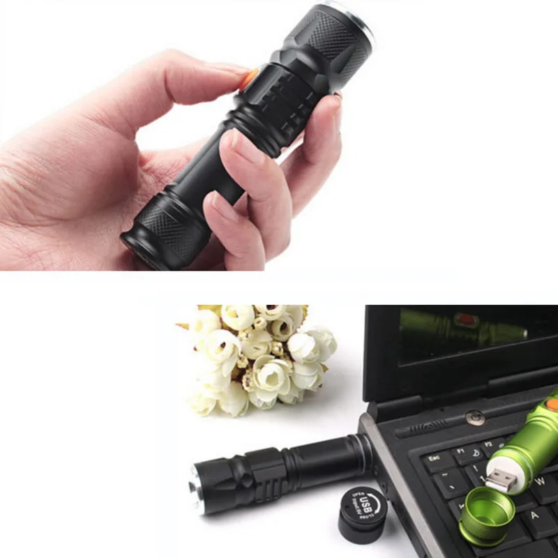 USB Chargeable Portable Focus Lamp LED Flashlight Camping Light Zoom Waterproof Mini T6 | Освещение