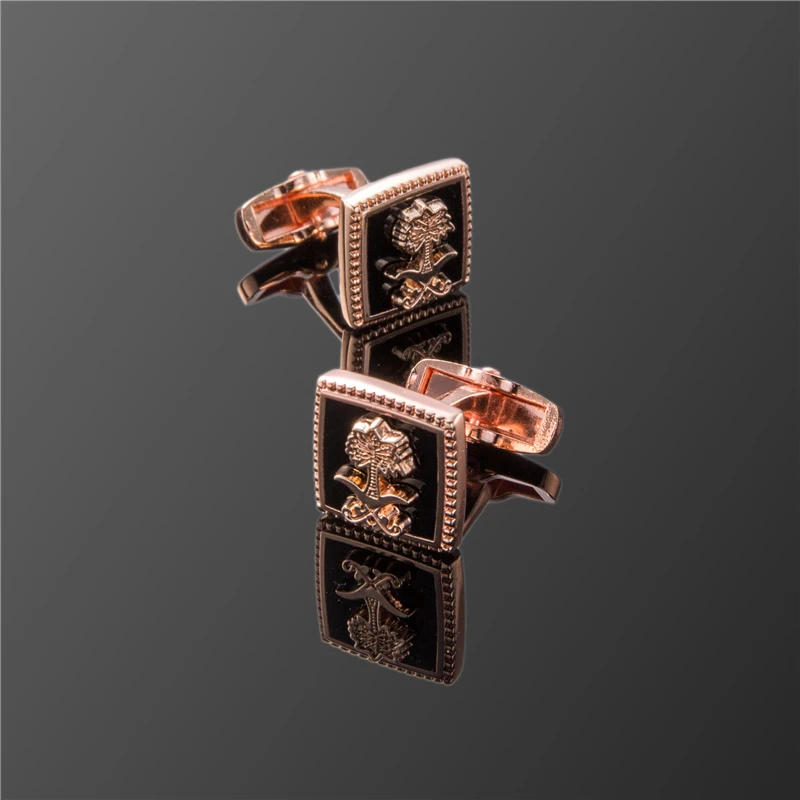 

High quality men's shirts Cufflinks golden flowers, 3 double pack sell wholesale manufacturers free shipping