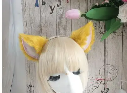 21 1 pcs multicolor Lovely Bell Hairwear Women Fashion Party Charming Lovely Fox Cat Ear Fur Hair Clip Hairband - Цвет: 21