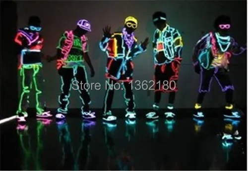 2 pcs of LED Neon 3M 10 Feet EL Wire led Light Rope el wire driver ac + BATTERY PACK 7 color hot Free shipping | Лампы и освещение