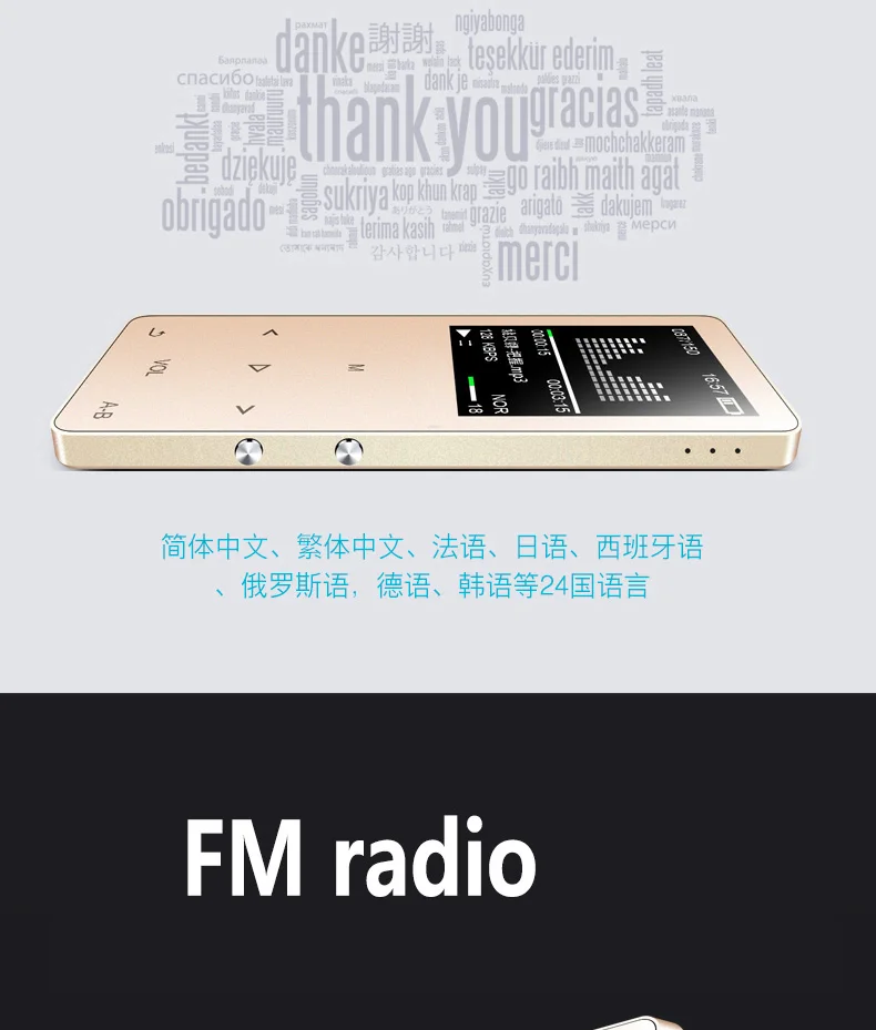 Металлический Bluetooth MP3-плеер 1,8 дюймов сенсорные клавиши fm-радио Запись голоса видео электронная книга тонкий музыкальный плеер без потерь Walkman