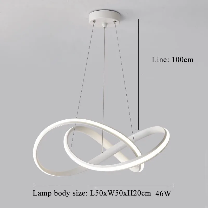 White 50x50cm 46w Кухонный светодиодный подвесной светильник, белый, черный, для магазина, бара, столовой, алюминиевый корпус с регулируемой яркостью, с пультом дистанционного управления, подвесные лампы, AC85-260V - Цвет корпуса: White 50x50cm 46w