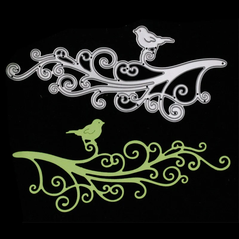 Цветок ротанга ветви Скрапбукинг штампы металлические птицы Вырубные трафареты